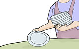 Woman Setting Plates