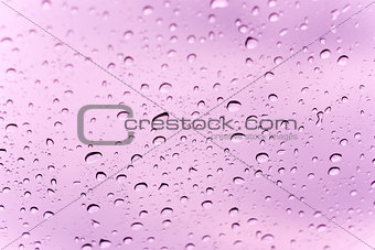 Water droplets on glass.