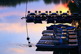 Boat station at sunset