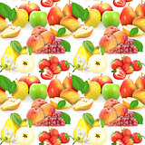 Seamless pattern with fruits and berries