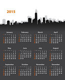 2015 year stylish calendar on cityscape background