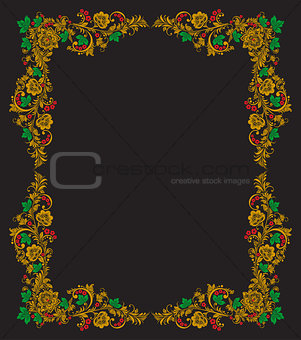 Elegant decorative khokhloma postcard frame