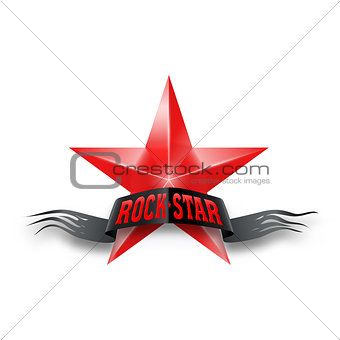 Red star with Rock Star banner