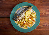 grilled mackerel and potatoes