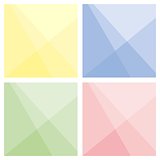 Yellow, blue, green and pink triangle geometric mosaic background set