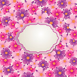 Background with pink and violet flowers