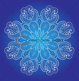 Round ornament on a blue background