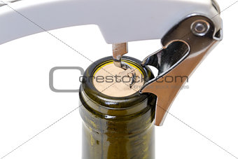 Corkscrew with Bottle of Wine