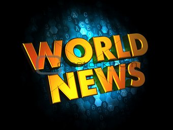 World News - Gold 3D Words.