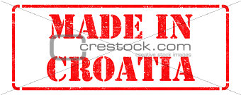 Made in Croatia - inscription on Red Rubber Stamp.