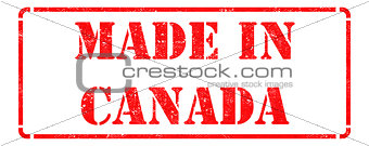 Made in Canada - inscription on Red Rubber Stamp.