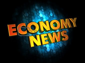 Economy News - Gold 3D Words.