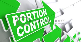 Portion Control on Green Direction Arrow Sign.