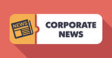 Corporate News on Scarlet in Flat Design.