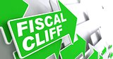 Fiscal Cliff on Green Direction Arrow Sign.