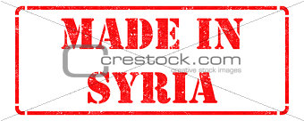 Made in Syria - Red Rubber Stamp.