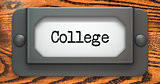 College - Concept on Label Holder.