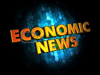 Economic News - Gold 3D Words.