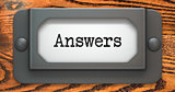 Answers - Concept on Label Holder.