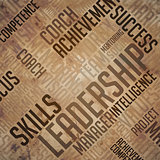 Leadership Background - Grunge Wordcloud Concept.