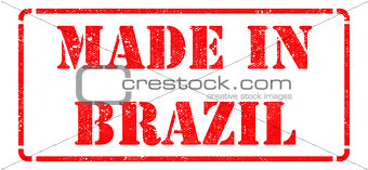 Made in Brazil - Red Rubber Stamp.