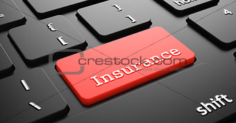 Insurance on Red Keyboard Button.