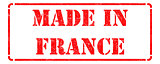Made in France - Red Rubber Stamp.