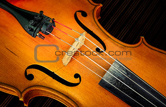 Detail of violin in filtered glow style