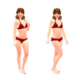 3d girl in red bikini