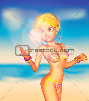 Blond Girl on Beach