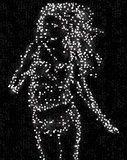 Woman silhouette made of stars