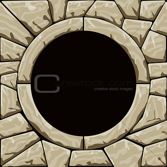 stone seamless pattern with round frame