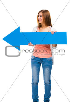 Woman holding an arrow