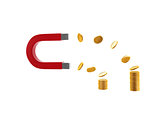 magnet and gold coin