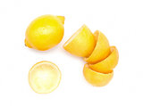 Lemons set on a white background