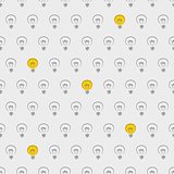 Tile vector pattern with light bulb on grey background
