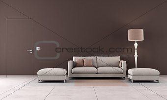 Brown contemporary living room
