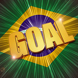 golden goal over Brazilian flag