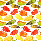 Seamless pattern of multicolored peppers