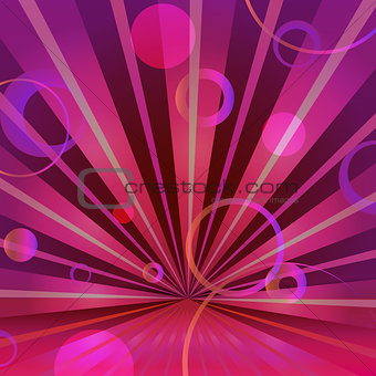 Abstract burgundy background with circles and radiating