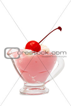 ice cream with a cherry