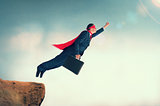 flying superhero businessman