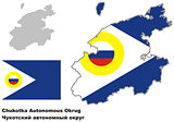 outline map of Chukotka with flag