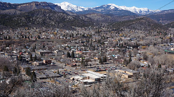 Landscape of the buildings of the downtown in Durango, Colorado 