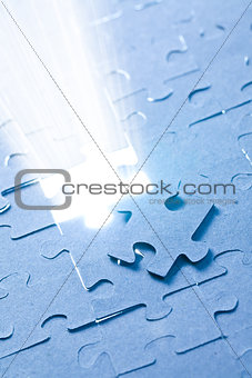 jigsaw puzzle with white light