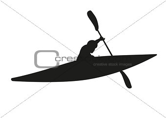 Vector - Kayak Paddler Silhouette