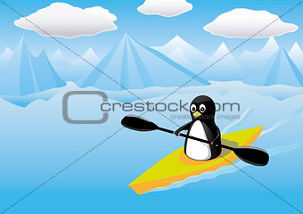 Vector - Penguin Kayak
