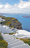 terraces on greek island santorini