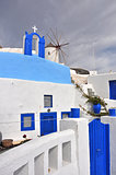 classical greek architecture - blue and white