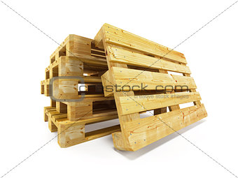 wooden pallets, isolated on white
